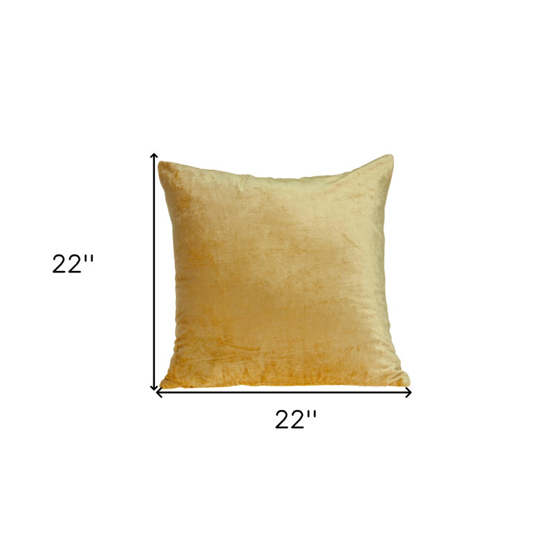 Coussin 22 po x 22 po, Jaune