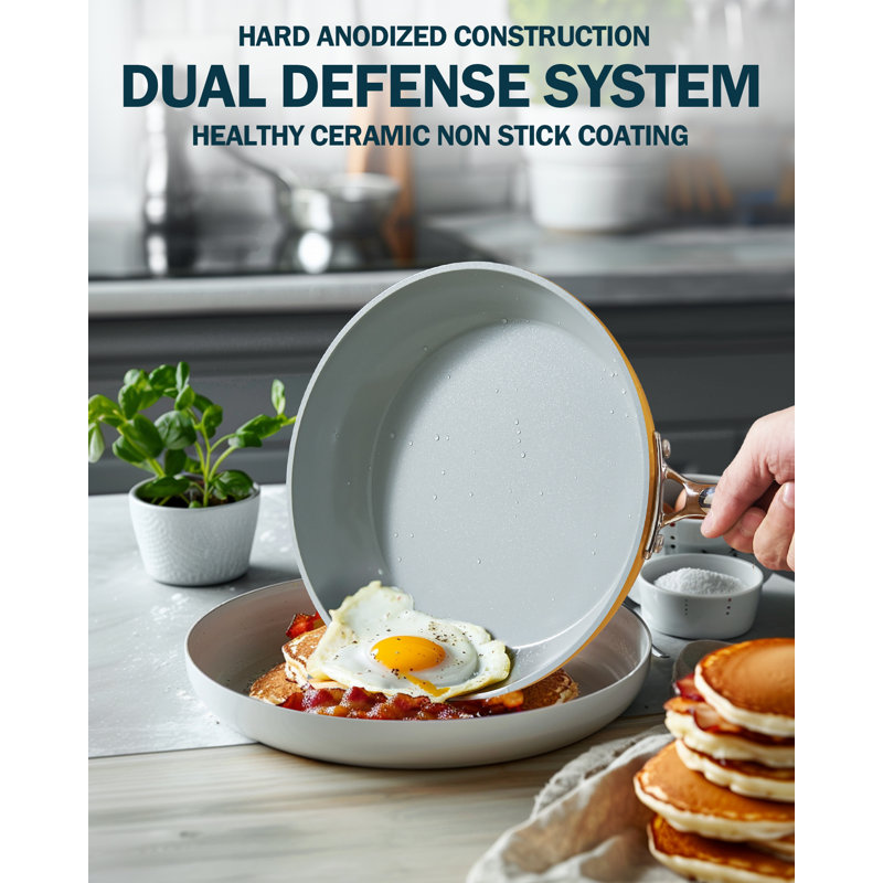 Cook N Home 9.5-inch Non Stick Frying Pan Skillet Hard Anodized Healthy Ceramic Nonstick Cookware - Thumbnail 5