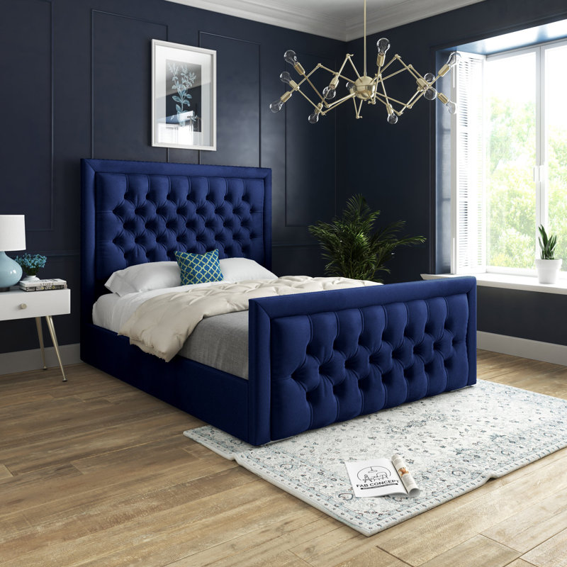 Kingston Bed With Headboard - Super King - 6Ft - Black, Blue, Kingsize (5')