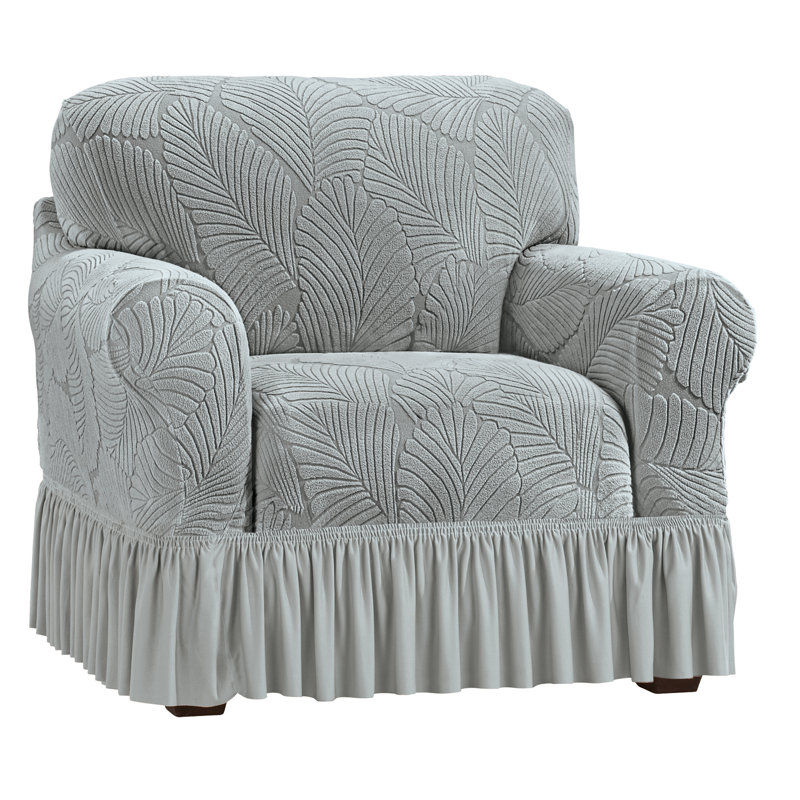 Housse à jupe à volants texturée, Polyester gris
