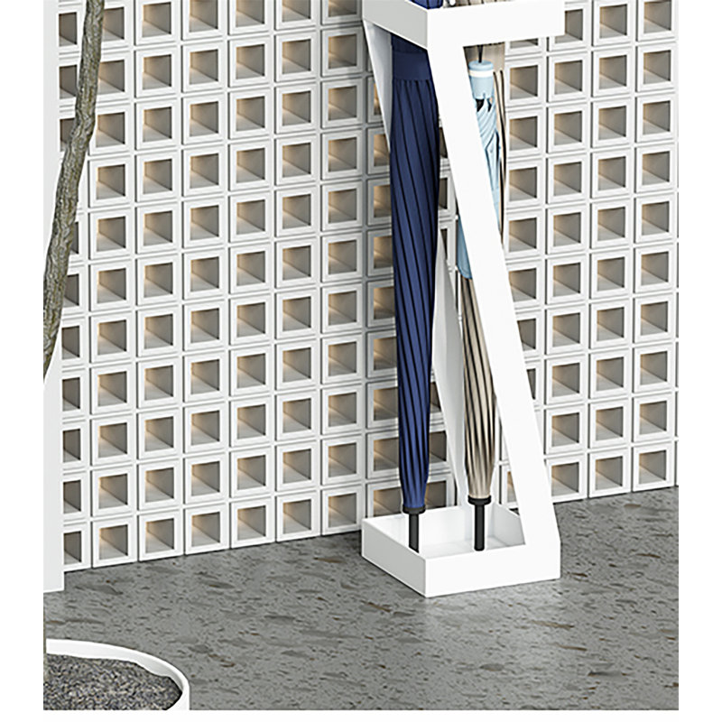 Porte-parapluies autoportant en métal, Blanc