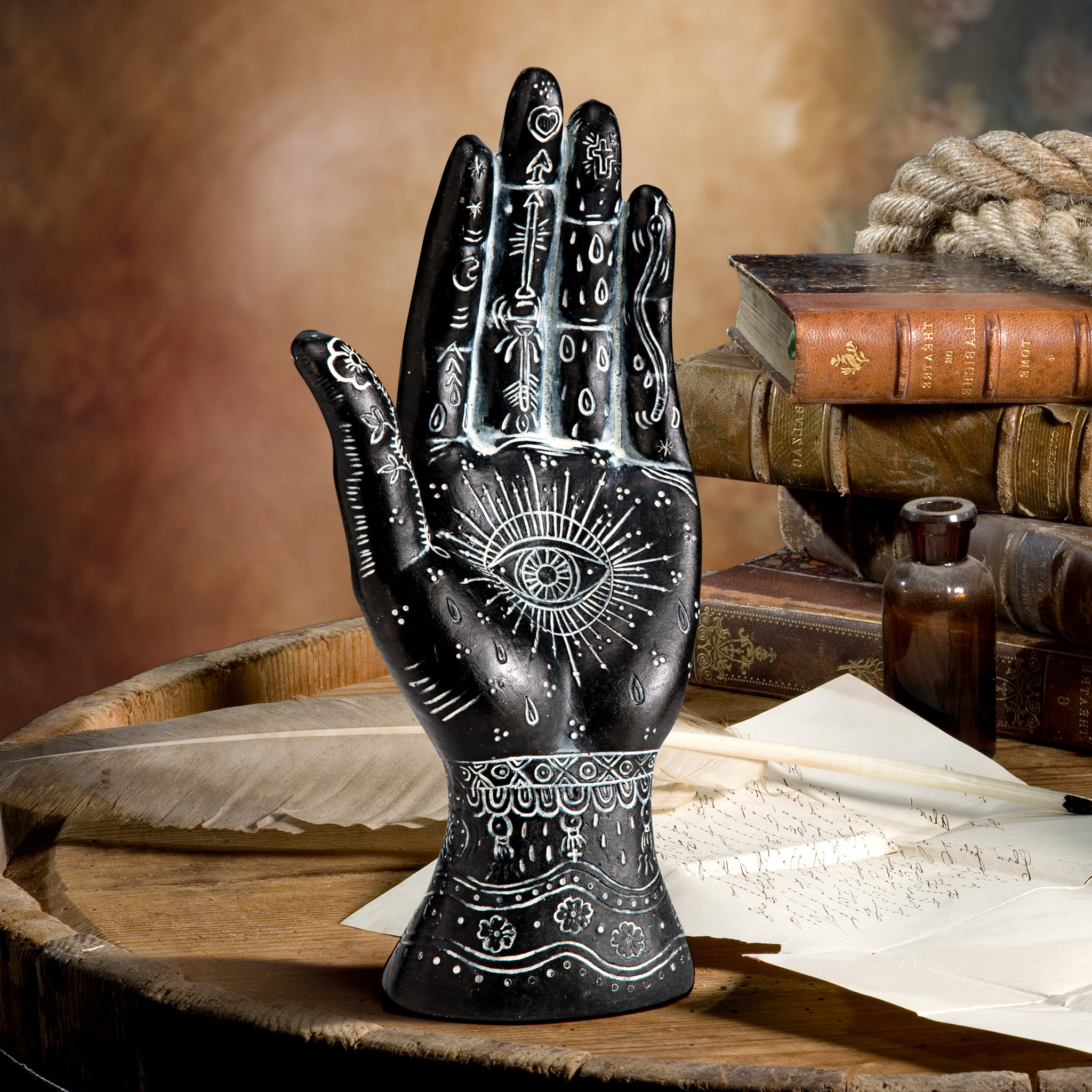 Design Toscano All Seeing Eye Palmistry Hand Figurine & Reviews | Wayfair