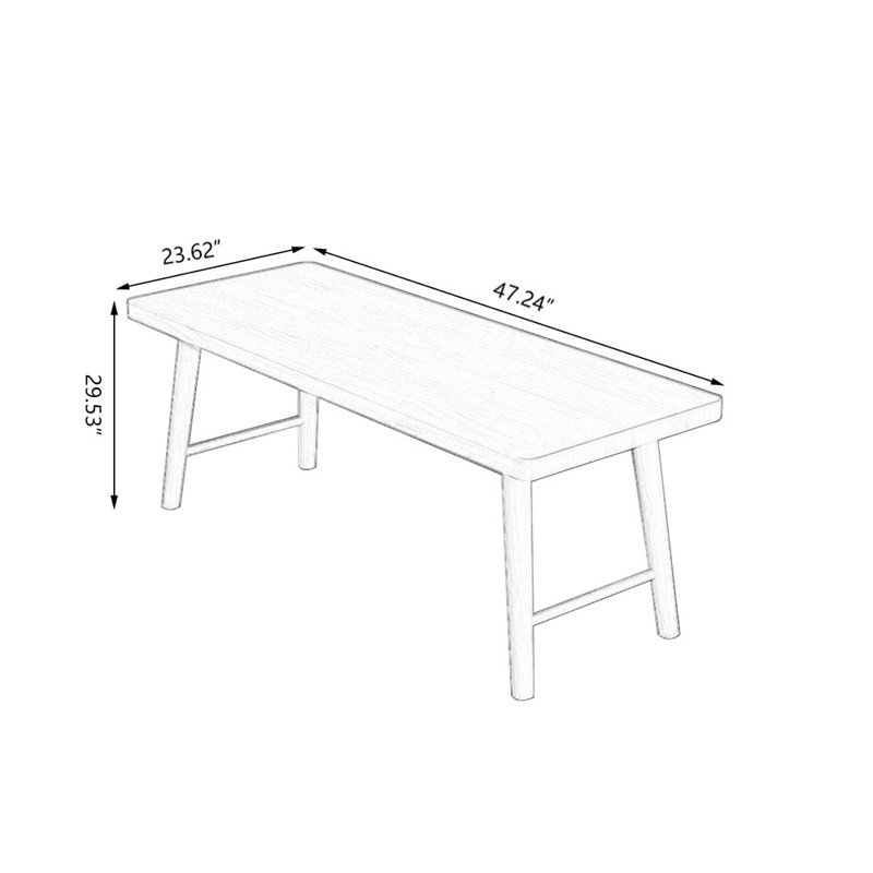 Bureaux rectangulaires en bois massif Burlywood, H 29,53 po x l 44,24 po x P 23,62 po
