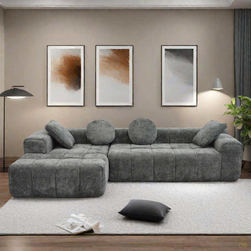 Canapé modulaire en L en forme de L, canapé en velours côtelé de style minimaliste moderne, canapé-lit pour le salon, la chambre à coucher, canapé-lit confortable et compact