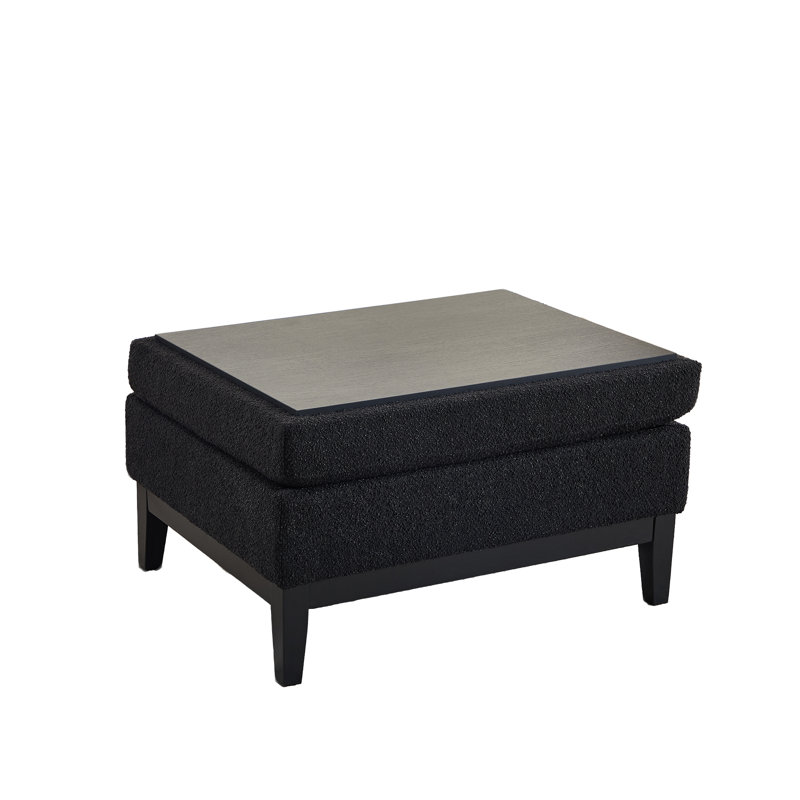 Banc de rangement avec repose-pieds avec couvercle rabattable, repose-pieds rembourré avec pieds en bois massif et table basse multifonctionnelle pour le salon et la chambre à coucher