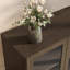 Armoire d'appoint en verre noyer foncé 55 po à 4 portes
