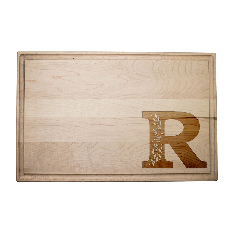 Floral Monogram - R Cutting Board