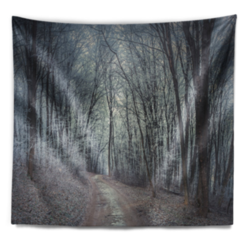 Tapisserie de forêt à chute dense en polyester avec accessoires suspendus inclus, H 32 po x l 39 po