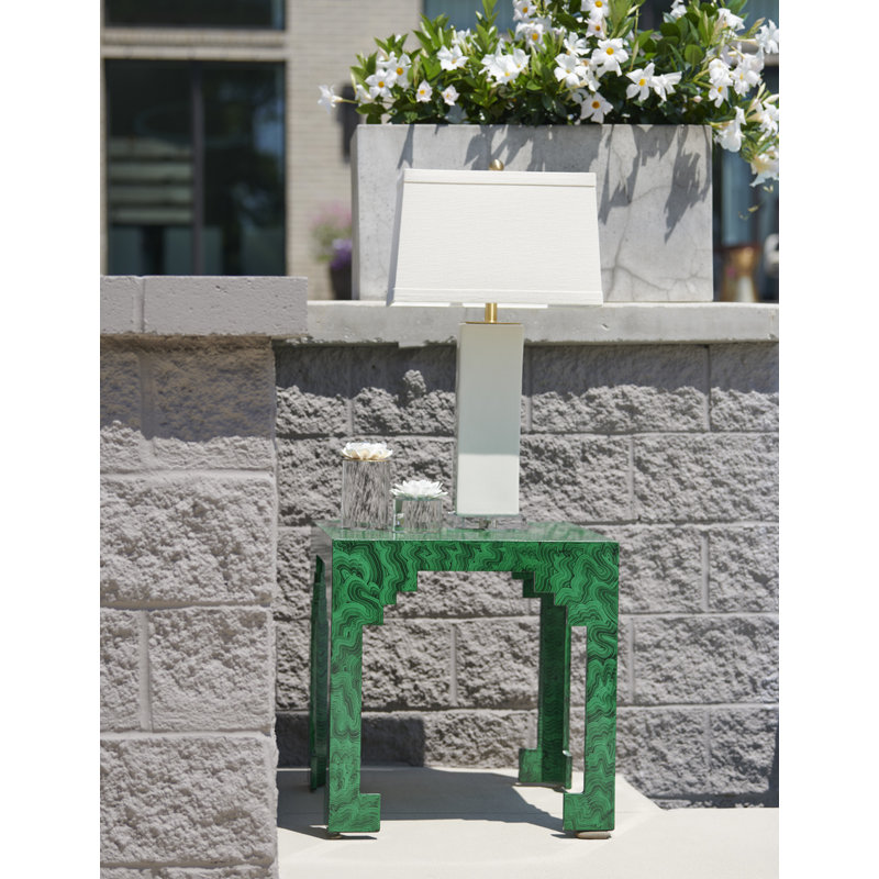 Chelsea House Malachite Wood Cut Corner End Table