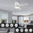 52"  3 - Blade LED Smart DC Ceiling Fan with Wall Control and Light Kit Included-1637029390