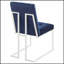 Chaise de salle à manger moderne à dossier capitonné avec pieds chromés pour une assise confortable et un rehaussement de salle à manger élégant