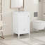 Meuble-lavabo blanc de 20 po avec lavabo, porte à fermeture douce, support de rangement, tiroir, tableau de haute qualité, finition peinte, forme rectangulaire, montage autoportant, installation de lavabo simple de 20 po en blanc
