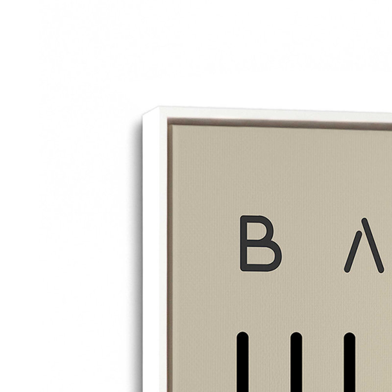Impression sur toile monochrome Bauhaus Curves, H 18,75 po x l 12,75 po x P 1,75 po, Cadre flottant blanc opaque