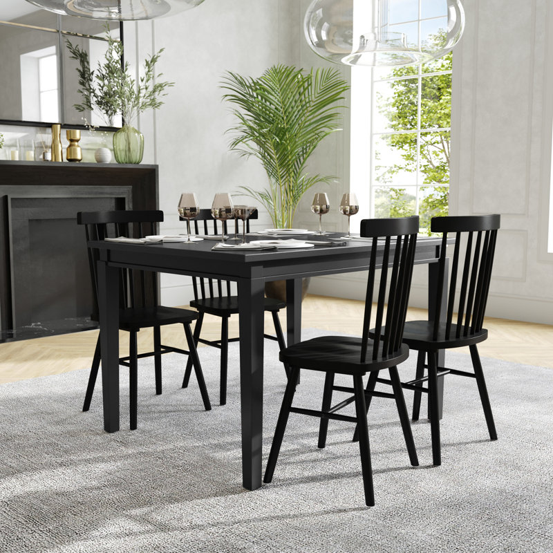 Table de salle à manger Ballarat,  H 2,5 po x l 3,02 po x L 3,92 po, Noir, noir, noir, noir