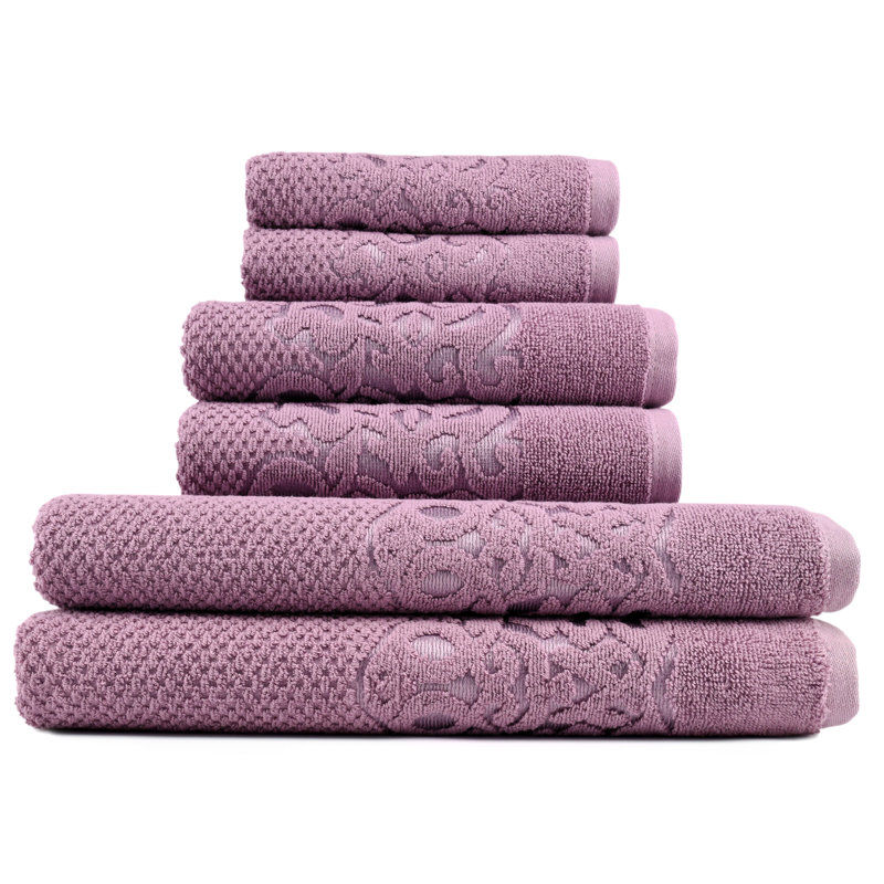 Travers 6 Piece Turkish Cotton Towel Set, Damson