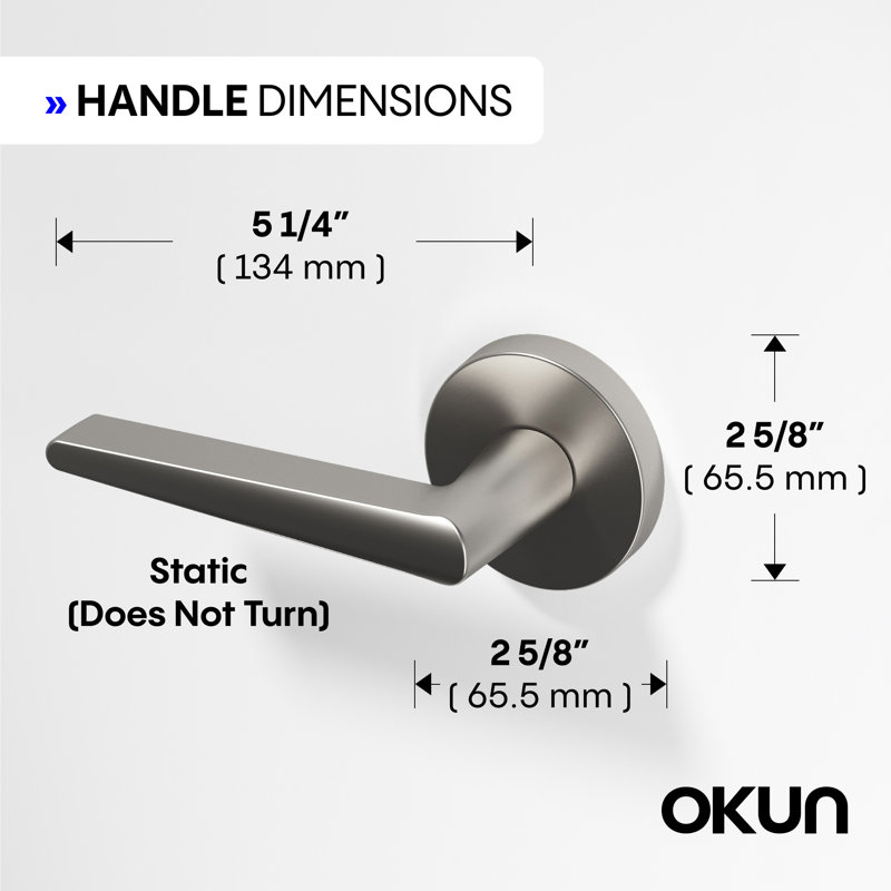 Halo Single Dummy Door Lever Modern Concealed Design Non-Turning for (Closet, Pantry or Hallway) – Sleek Minimalist Style in Brushed Nickel