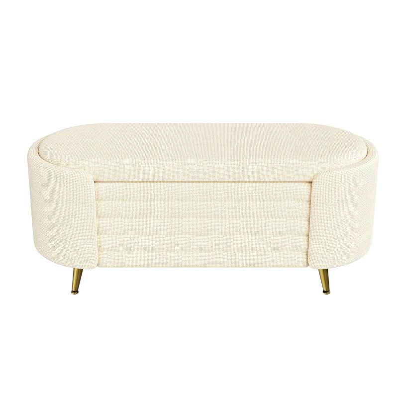 Repose-pieds moderne avec rangement et repose-pieds, Beige