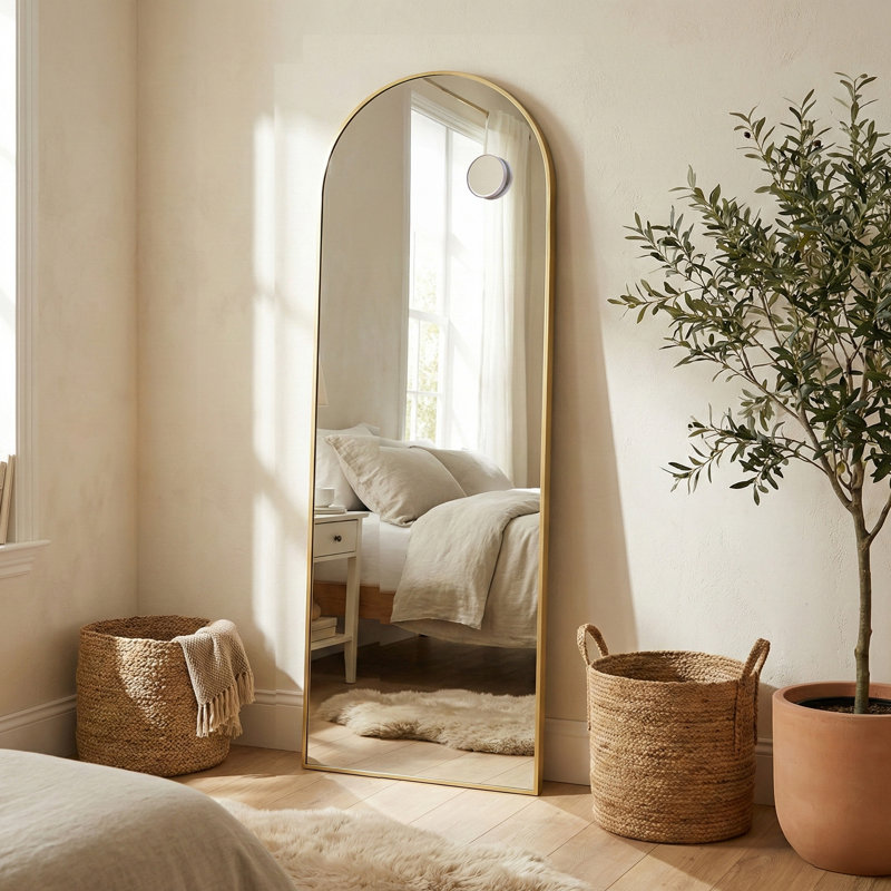 Rectangle Mirror, 165cm x 50cm, Beige