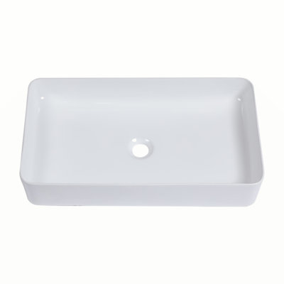 Lavabo de salle de bain vasque rectangulaire en céramique 24 po x 13,5 po