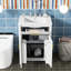 Meuble-lavabo 24 po avec lavabo en céramique - Glamour compact. L 24,2 po x P 18,5 po x H 34 po. Noyau en bois massif, surfaces. Quincaillerie dorée. Rangement spacieux. Intérieur réglable. Luminaire moderne avec espace élégant-960436755-960436749
