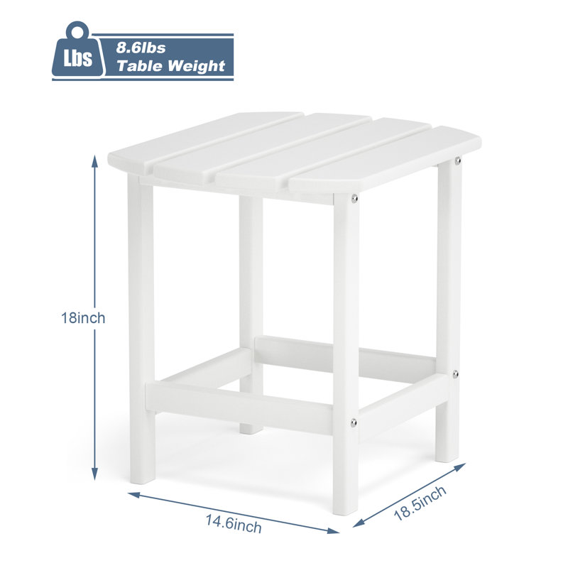 Table d'appoint en plastique Ambrie, Blanc
