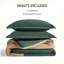 Ensemble d'édredon 3 pièces double / grand vert uni