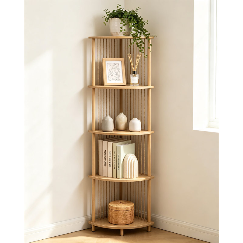 Tablette d'angle, bibliothèque d'angle en bois, H 51,57 po x l 11,8 po x P 11,8 po