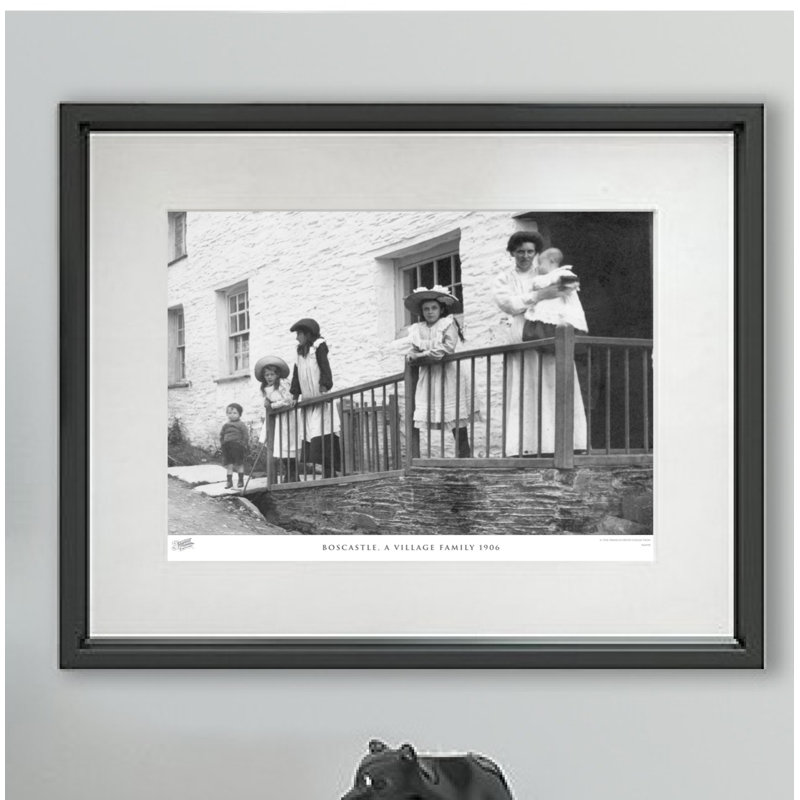 Boscastle, A Village Family 1906 - Single Picture Frame Print on Wood, 60cm H x 80cm W x 2.3cm D