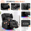 Fauteuil inclinable, berçant et pivotant à deux moteurs avec massage et chaleur, cuir PU noir, 1 fauteuil-2078088729