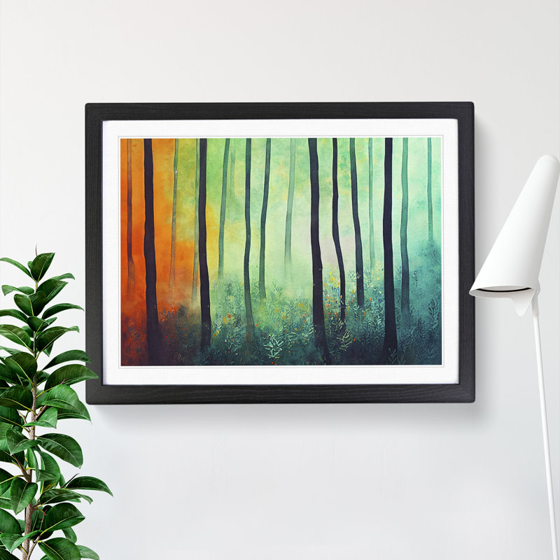Forest In Colour Vol.7 - Single Picture Frame Painting, 46cm H x 64cm W x 2cm D, Black
