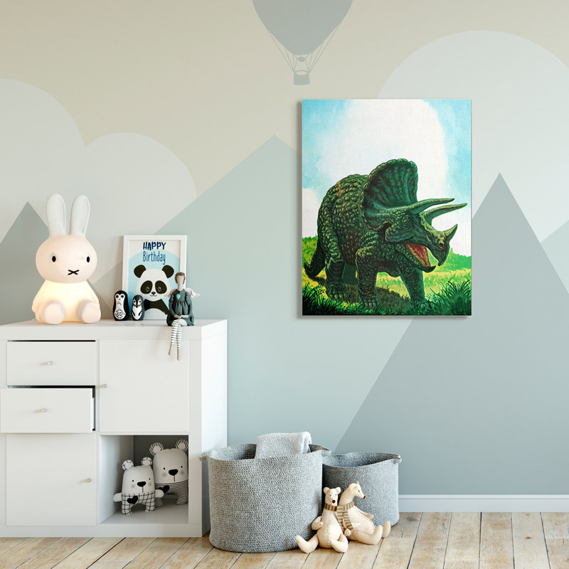 Art sur fond de dinosaure Levins, Toile tendue, H 48 po x l 36 po