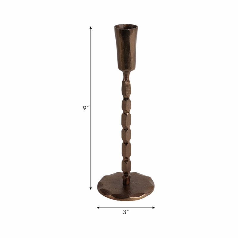 Twisted Taper Holder, Brown, 9" H x 3" W x 3" D