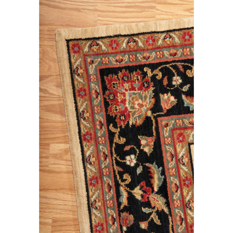 Handmade Ivory and Black Wool Rectangular Area Rug 8'3" x 11'3"
