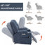 Fauteuil inclinable Power Lift avec mécanisme USB et ports de type C, 2 porte-gobelets en acier, massage et chauffage-1420759938
