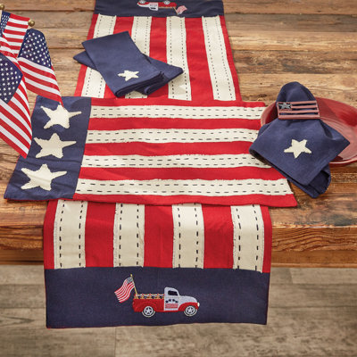  Star Spangled Truck Table Runner 14" X 42"