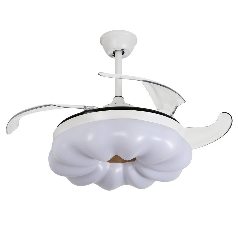 Griselle 42 Inch Cloud-shaped Retractable Ceiling Fan Light With Remote Control