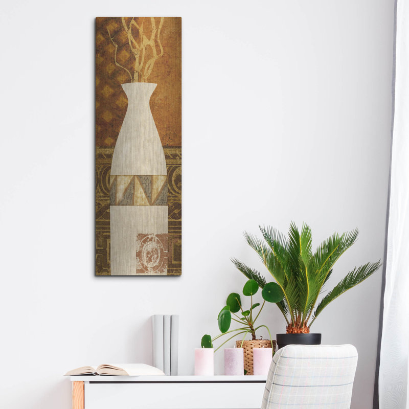  «Ethnic Vase 2» par Alonzo Saunders, art mural en métal, 12 po x 36 po, H 36 po x l 12 po