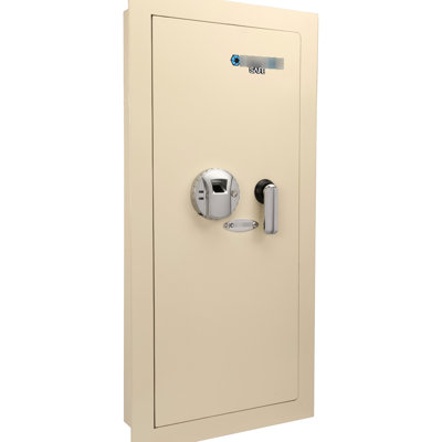 Coffre-fort mural beige avec empreinte digitale de 120 pi - ouverture de 0,82 pi³ pour un compartiment de rangement sécuritaire verrouillable