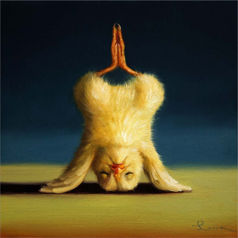 «Yoga Chick Lotus Head Head» par Lucia Heffernan, impression sur toile tendue