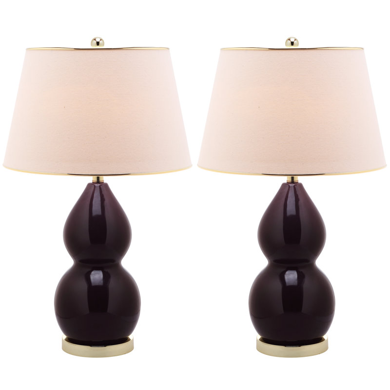 Ceramic Table Lamp, Dark Purple