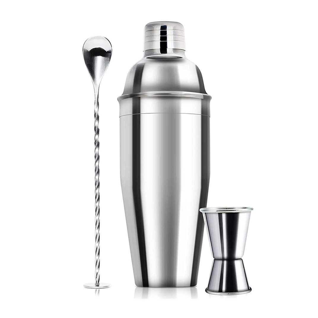 24oz Cocktail Shaker Bar Set - Professional Margarita Mixer Drink Shaker and Measuring Jigger & Mixing Spoon Set - Professional Stainless Steel Bar to