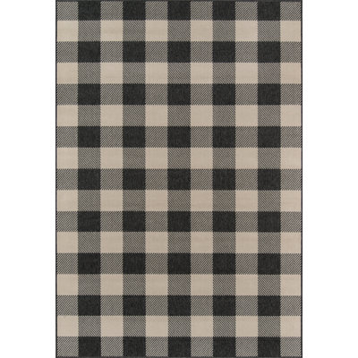 Tapis intérieur / extérieur gris anthracite Adrienne