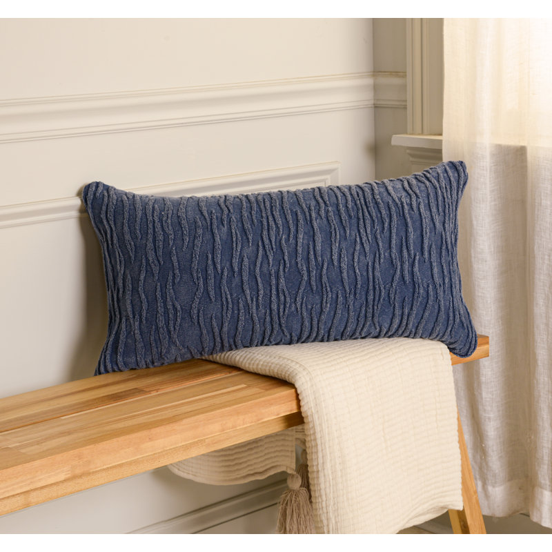 Coussin 100% coton, Bleu, Polyester