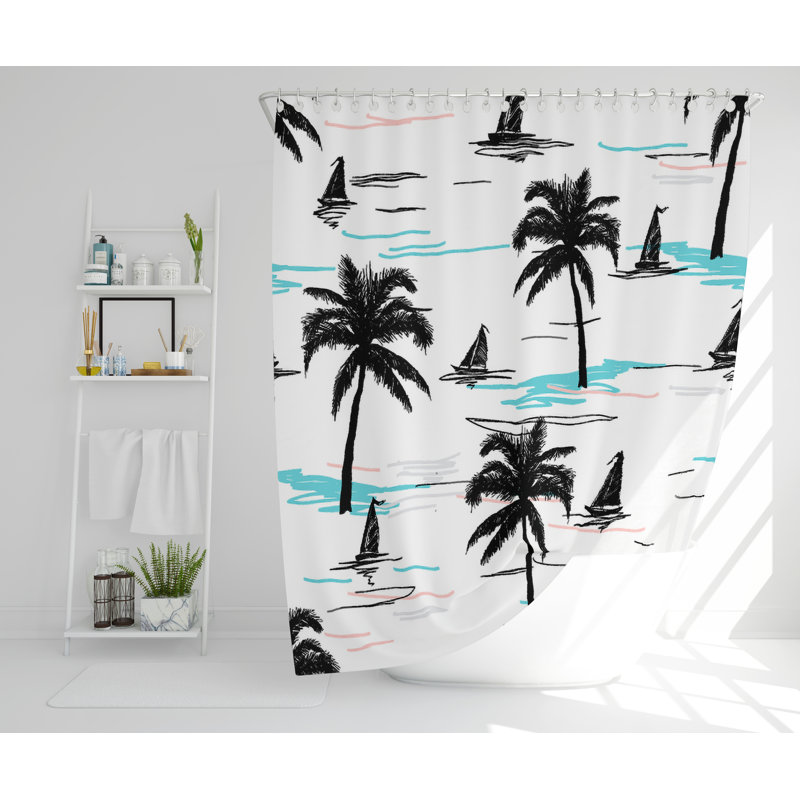Kaylin Polyester Shower Curtain Set, 168cm H x 168cm W