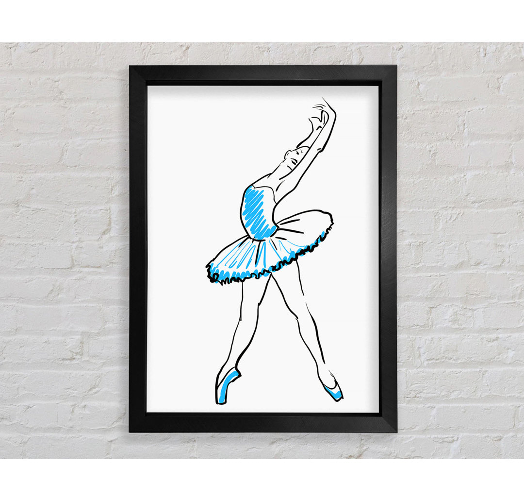 Blaue Ballerina 1 - Einzelner Bilderrahmen Kunstdrucke