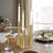 Set Of 3 Brass Gold Taper Candle Holders - Metal Candlestick Stand For Dining Table, Mantel, Wedding, Party, Home Decor - Elegant And Durable Iron Design