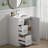 24" Free-Standing Bathroom Vanity Set With Ceramic Sink & Storage Cabinet, 2 Drawers & Shelf & 1 Soft Closing Door-1502849938-1502849939