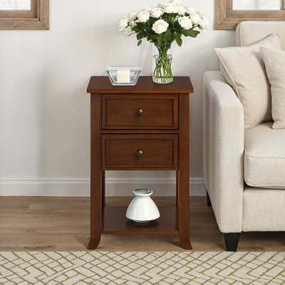 Manhattan 2 Drawer End Table with Shelf