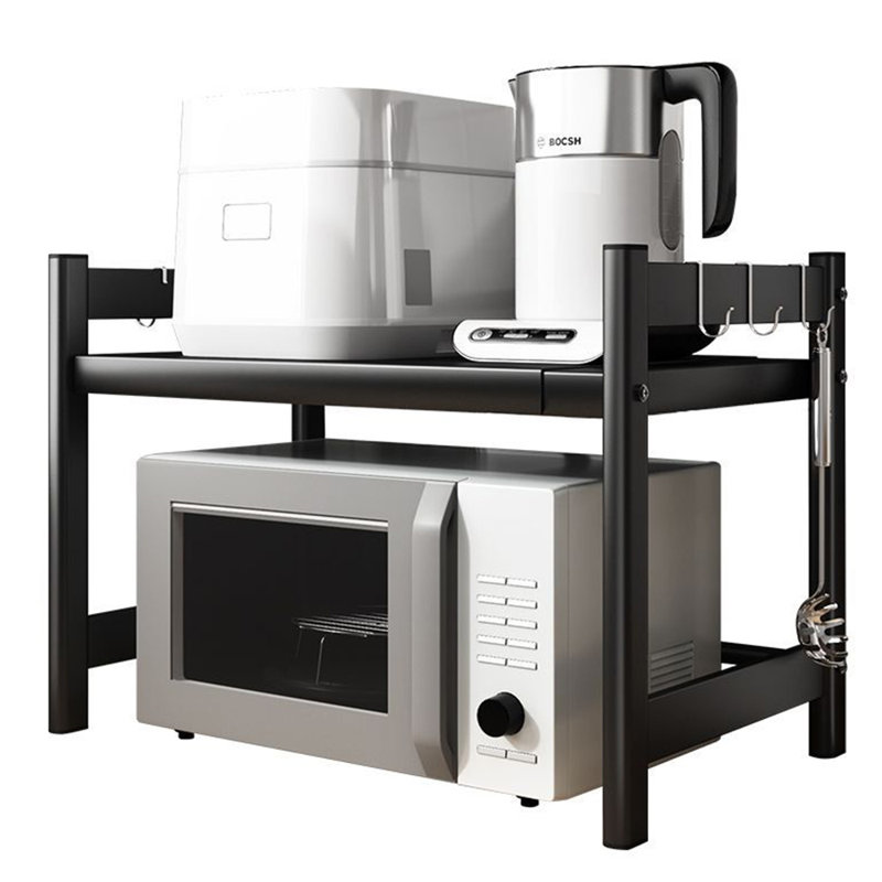 Étagère de boulanger standard en acier au carbone extensible de 15 po compatible avec les micro-ondes, Blanc / Blanc