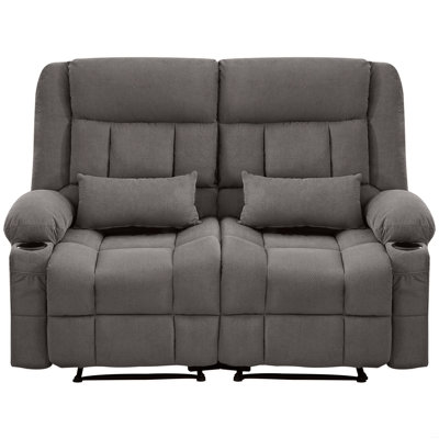 Recliner Loveseat With Cup Holders,Manual Oversized Recliner